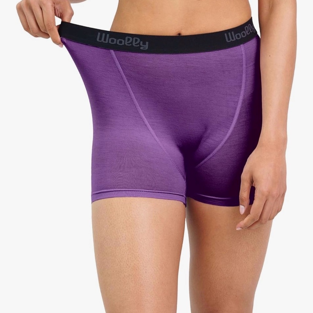 Woolly Plum Purple Women’s Merino Boxer Briefs/Boy Shorts
